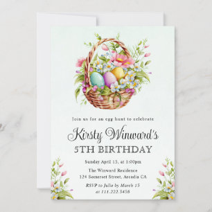 Invitación Nacimiento de la cesta de Pascua de la Primavera d