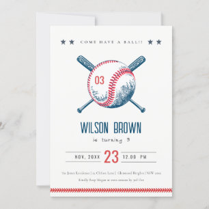 Invitación Nacimiento de la Estrella de Béisbol Rojo de la Ma