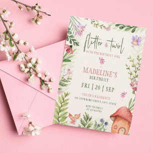 Invitación Nacimiento de la flauta de heces y tortuga de Chic