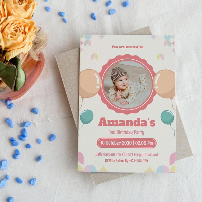 Invitación Nacimiento de la foto acuática del bebé (Subido por el creador)