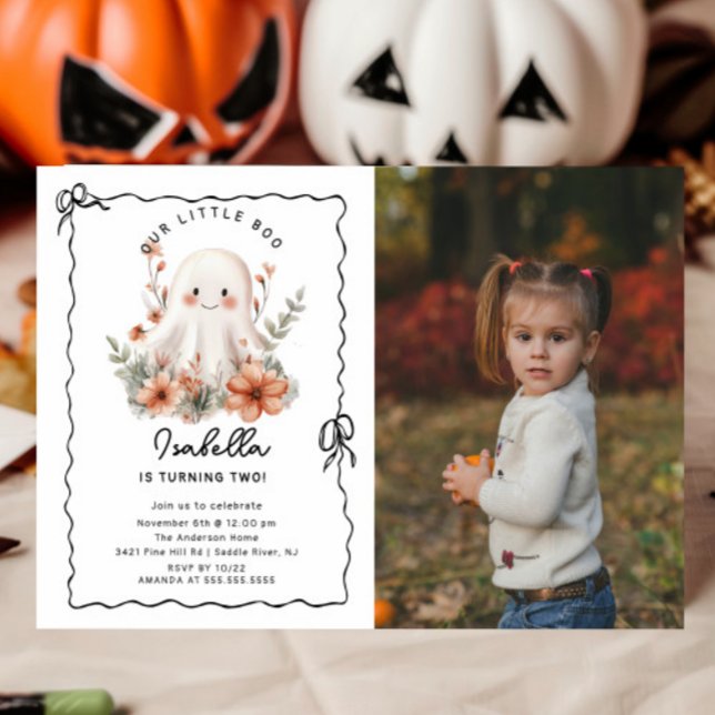 Invitación Nacimiento de la foto de Little Boo Ghost (Subido por el creador)