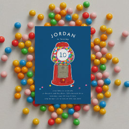 Invitación Nacimiento de la Goma de Bubble de la Máquina Roja