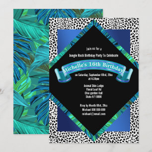 Invitación Nacimiento de la hoja de flores en la selva tropic