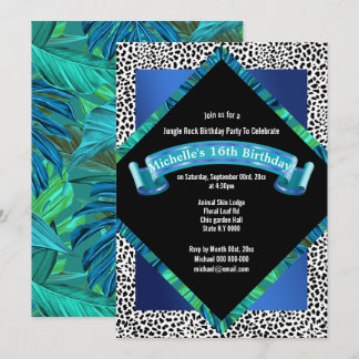 Invitación Nacimiento de la hoja de flores en la selva tropic