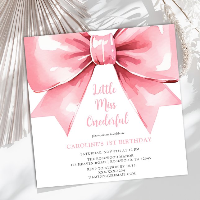 Invitación Nacimiento de la niña de raza rosada moderna (Subido por el creador)
