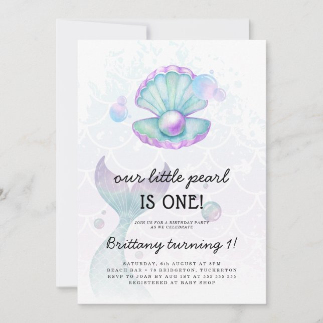 Invitación Nacimiento de la Perla Pequeña (Anverso)