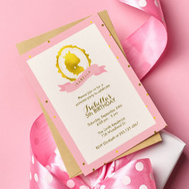 Invitación Nacimiento de la princesa rosa Cameo Chica