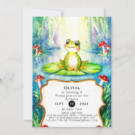 Invitación Nacimiento de la rana de los niños con acuarela