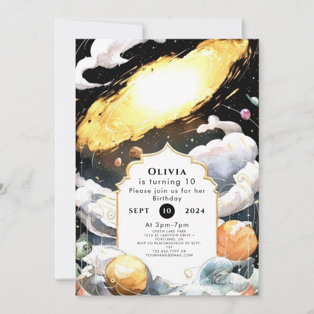 Invitación Nacimiento de las estrellas en el espacio Personal (Anverso)