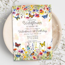 Invitación Nacimiento de las mariposas de flores silvestres