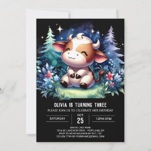 Invitación Nacimiento de las vacas de los niños pastel