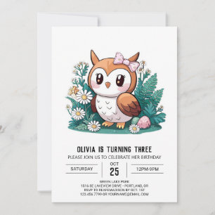 Invitación Nacimiento de lechuza digital mágica pastoral