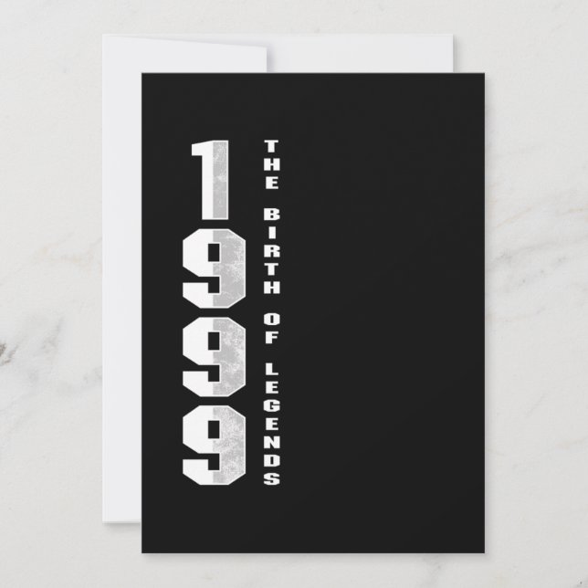 Invitación Nacimiento de leyendas 1999 21 regalo de cumpleaño (Anverso)