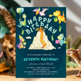 Invitación Nacimiento de los dinosaurios volcánicos coloridos