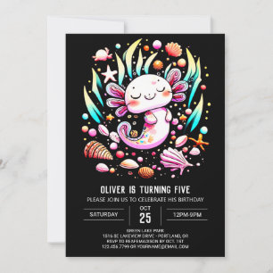 Invitación Nacimiento de los niños de Axolotl Digital