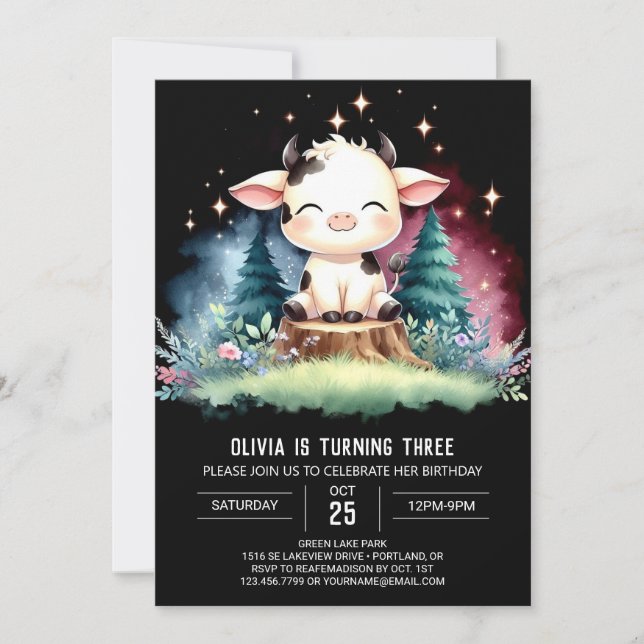 Invitación Nacimiento de los niños de Barnyard (Anverso)