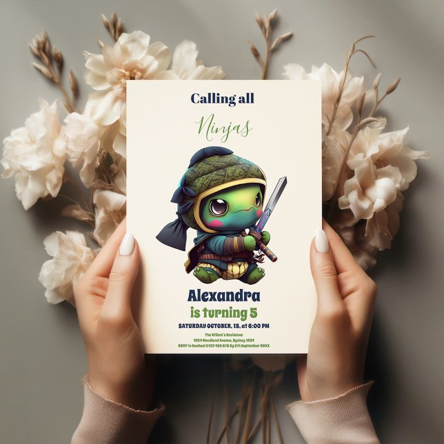Invitación Nacimiento de los niños de las tortugas de Ninja (Subido por el creador)