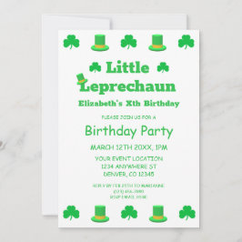 Invitación Nacimiento de los niños de Little Leprechaun