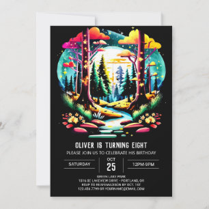 Invitación Nacimiento de los niños del bosque de Woodland Wat