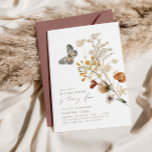 Invitación Nacimiento de los pequeños Chicas florales de mari<br><div class="desc">Celebra tu fiesta de cumpleaños con esta invitación de cumpleaños de mariposa florida florida,  simple,  elegante y moderna.</div>