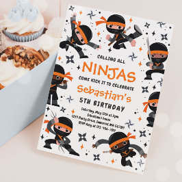 Invitación Nacimiento de Ninja Karate Partido del Cumpleaños 