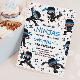 Invitación Nacimiento de Ninja Karate Partido del Cumpleaños 