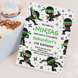 Invitación Nacimiento de Ninja Karate Partido del Cumpleaños 
