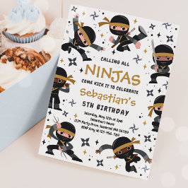 Invitación Nacimiento de Ninja Karate Partido del Cumpleaños 