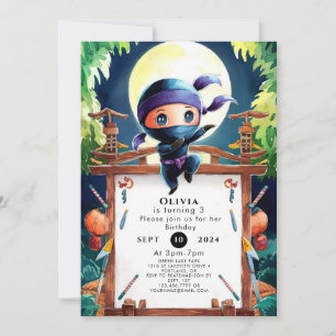 Invitación Nacimiento de Ninja para Niños Espías
