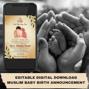 Invitación Nacimiento de niño musulmán