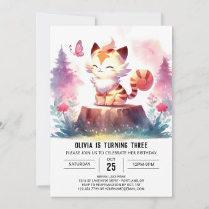 Invitación Nacimiento de Pastel Majestic Tiger