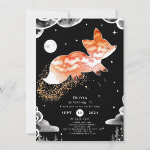 Invitación Nacimiento de Pastel Woodland Fox