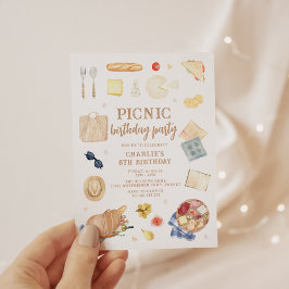 Invitación Nacimiento de picnic de acuarela moderna