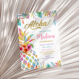 Invitación Nacimiento de piña de color luau tropical