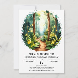 Invitación Nacimiento de Pine Forest Woodland