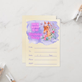 Invitación Nacimiento de Pony y Wildflowers