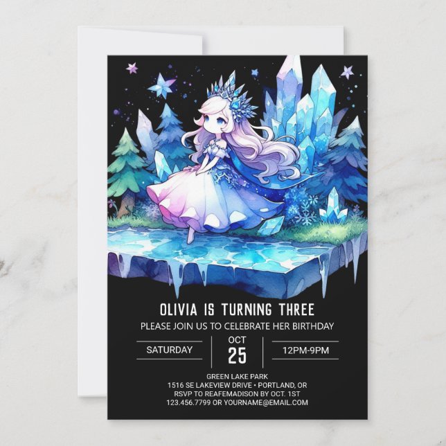 Invitación Nacimiento de Princesas Infantiles Impresos (Anverso)