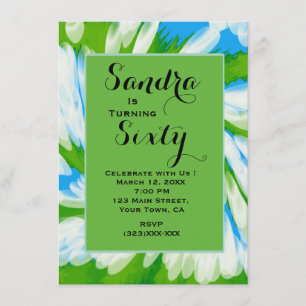 Invitación Nacimiento de remolino de tinta azul verde Groovy
