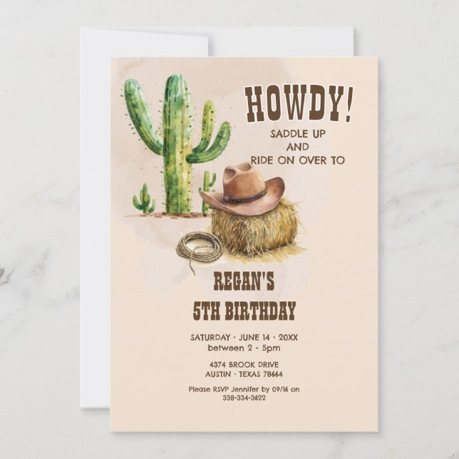 Invitación Nacimiento de rodeo occidental de Cowboy (Anverso)