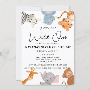 Invitación Nacimiento de un animal salvaje de la jungla de sa