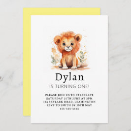 Invitación Nacimiento de un niño menor de león