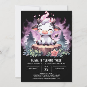 Invitación Nacimiento de vaca infantil Barnyard
