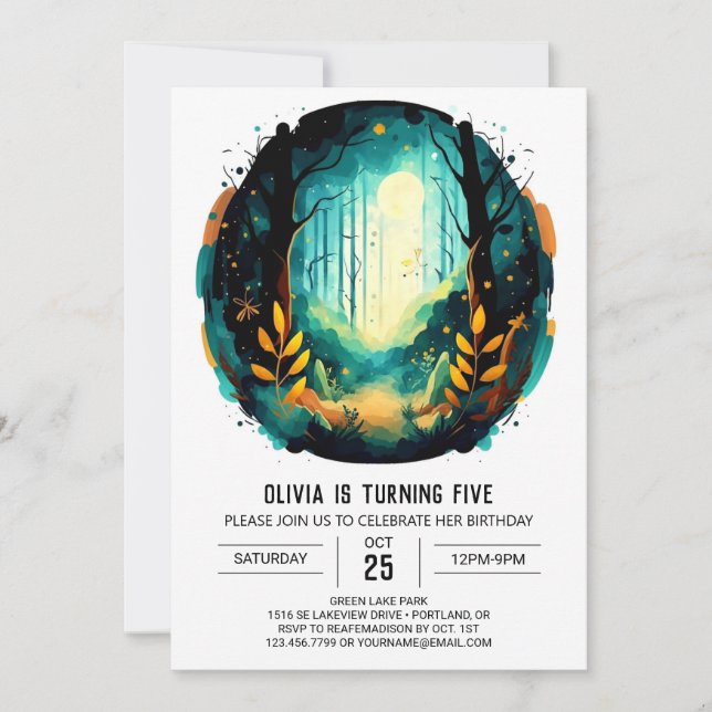 Invitación Nacimiento de Woodland (Anverso)