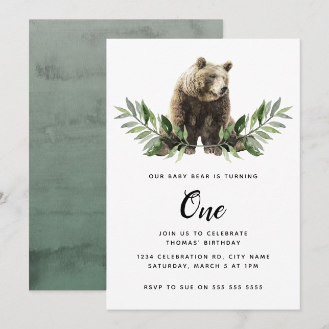Invitación Nacimiento de Woodland (Anverso / Reverso)
