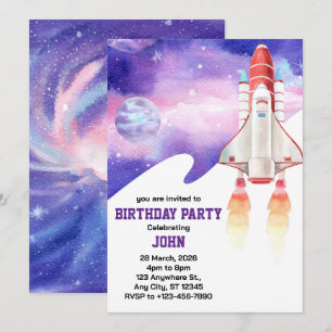 Invitación Nacimiento del astronauta de la galaxia del espaci