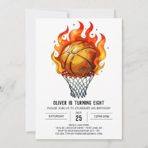 Invitación Nacimiento del baloncesto en línea Pastel Sport