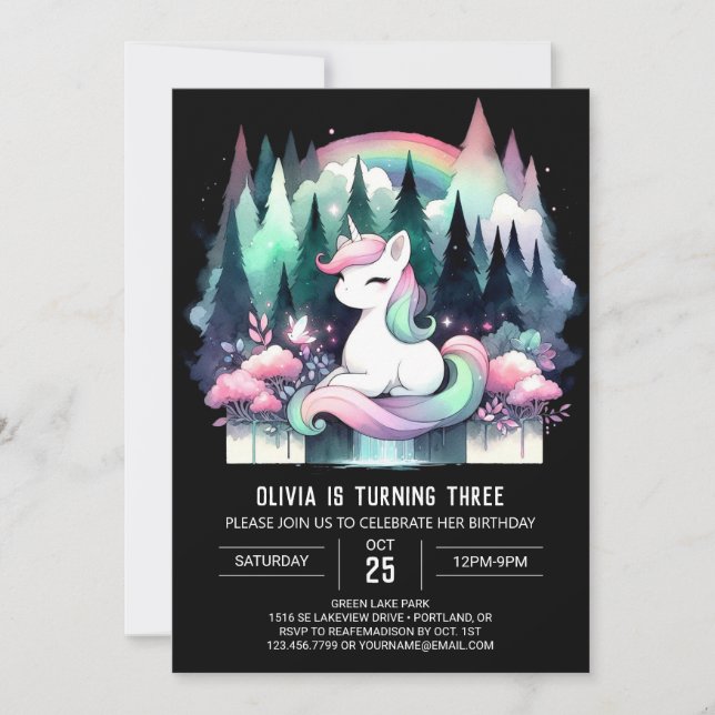 Invitación Nacimiento del Caballo de Pequeño Bosque (Anverso)