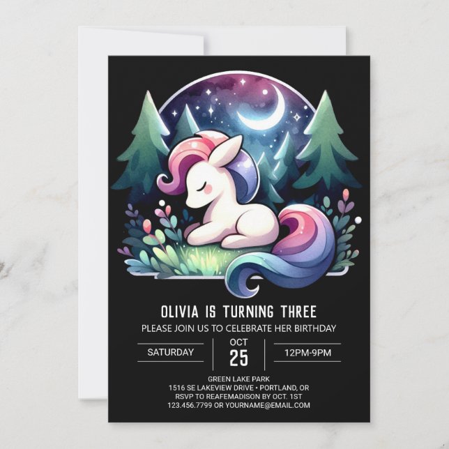 Invitación Nacimiento del caballo digital Pastel (Anverso)