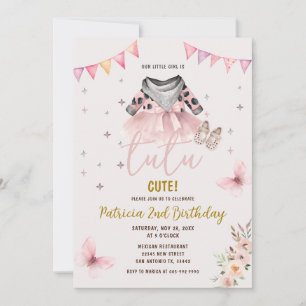 Invitación Nacimiento del Chica floral Tutu Cute Occidental