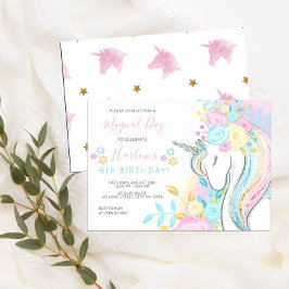 Invitación Nacimiento del Día Mágico de la Unicornio de Acuar